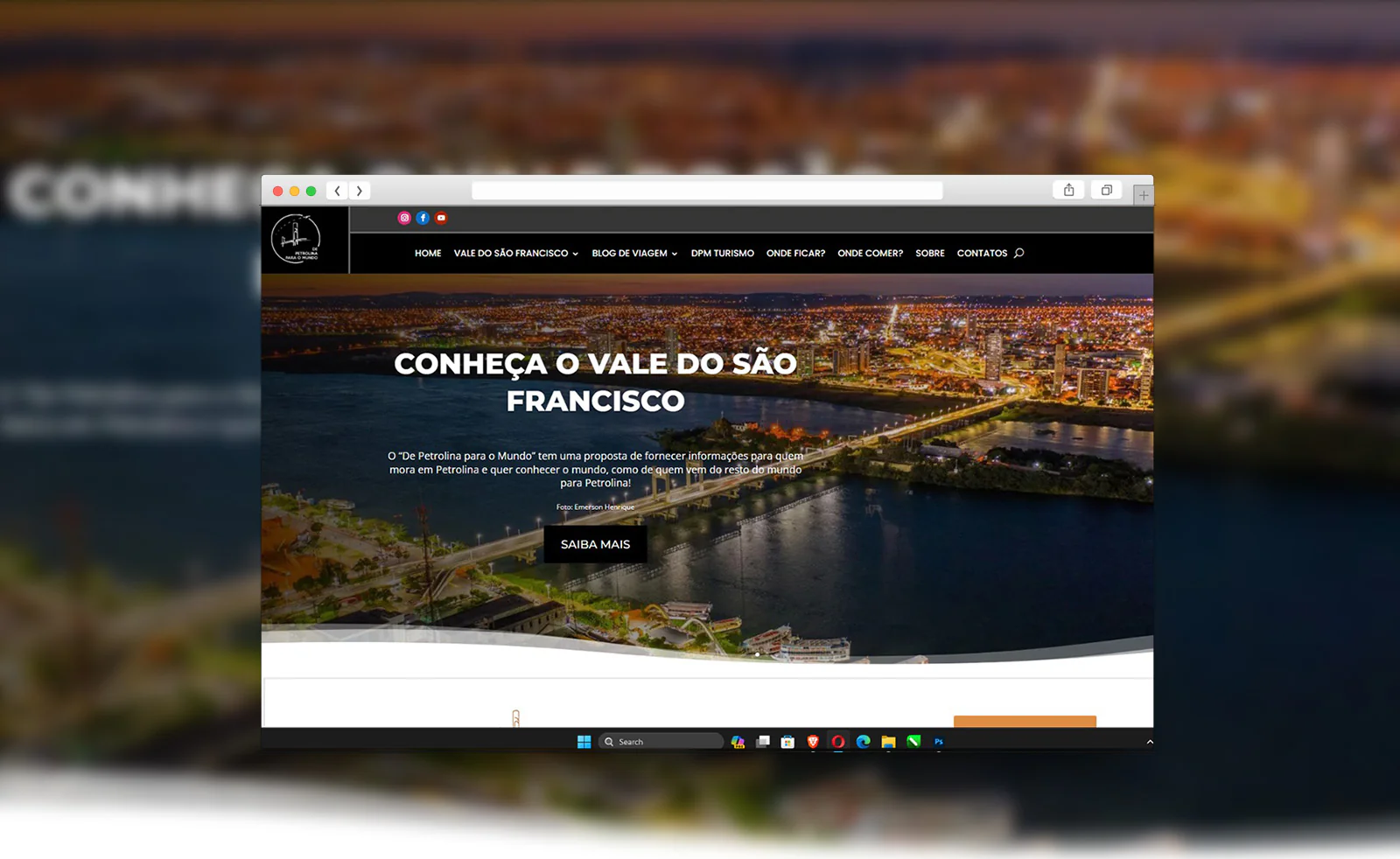 Site blog capa mockup De petrolina para o mundo